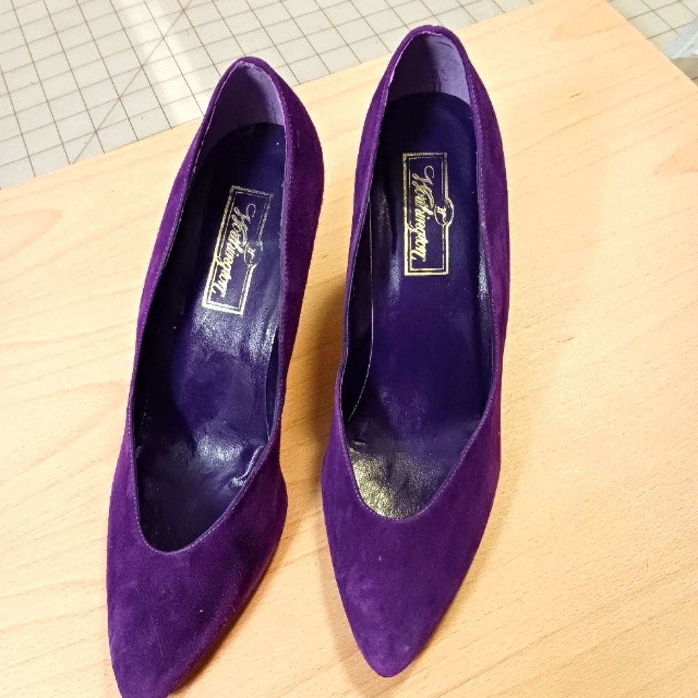 Purple suede heels